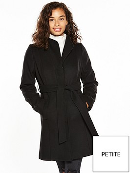 V by Very Petite Petite Funnel Neck Wrap Coat | littlewoods.com