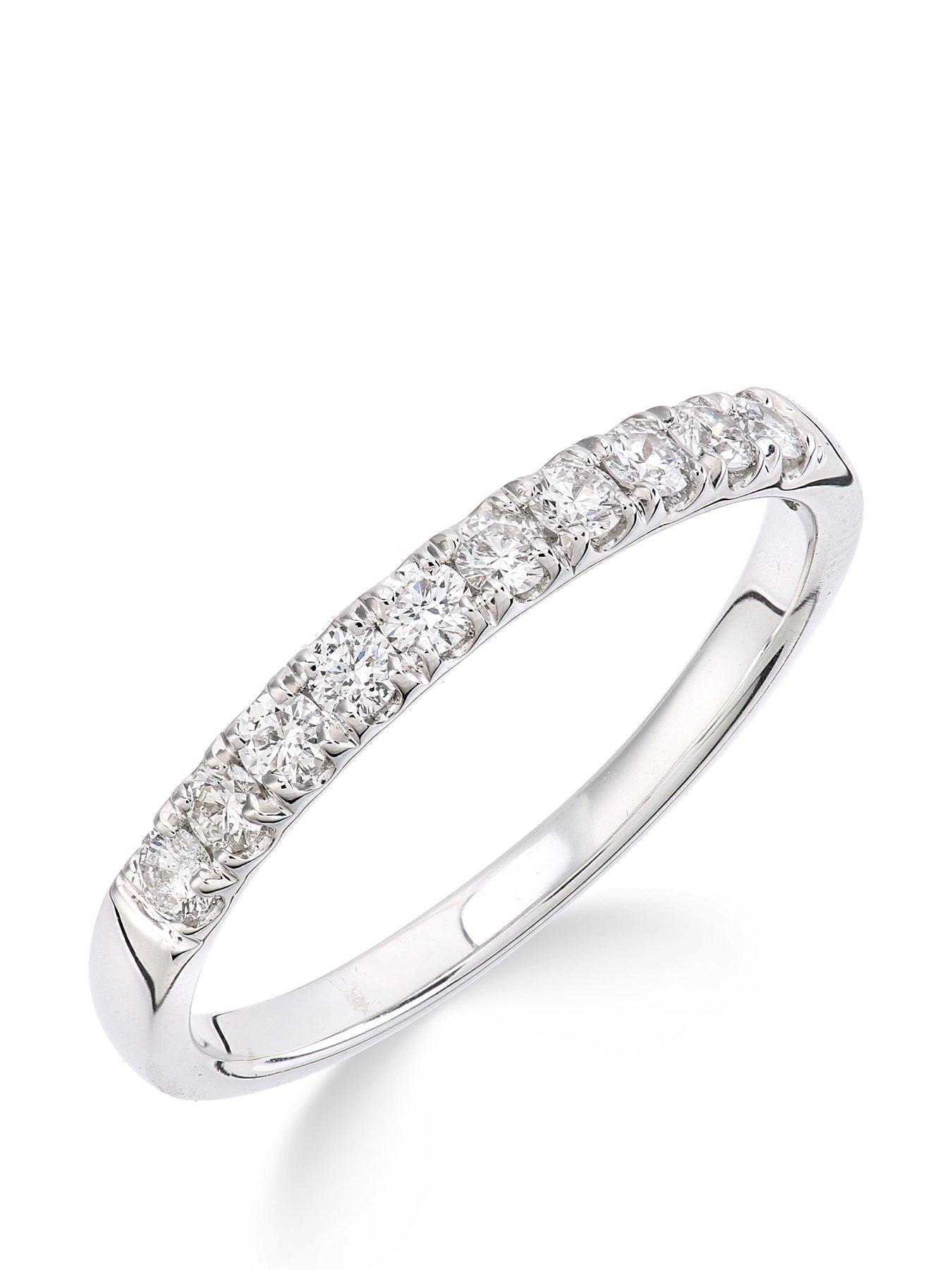 Love DIAMOND 9ct white gold 33 point micro setting eternity ring