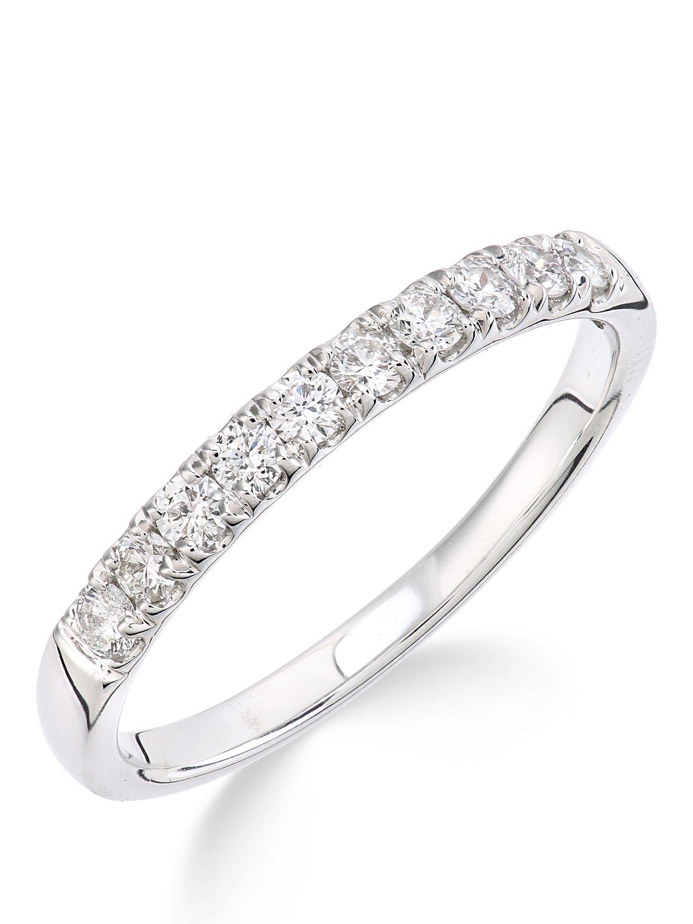 Image 1 of 5 of Love DIAMOND 9ct white gold 33 point micro setting eternity ring
