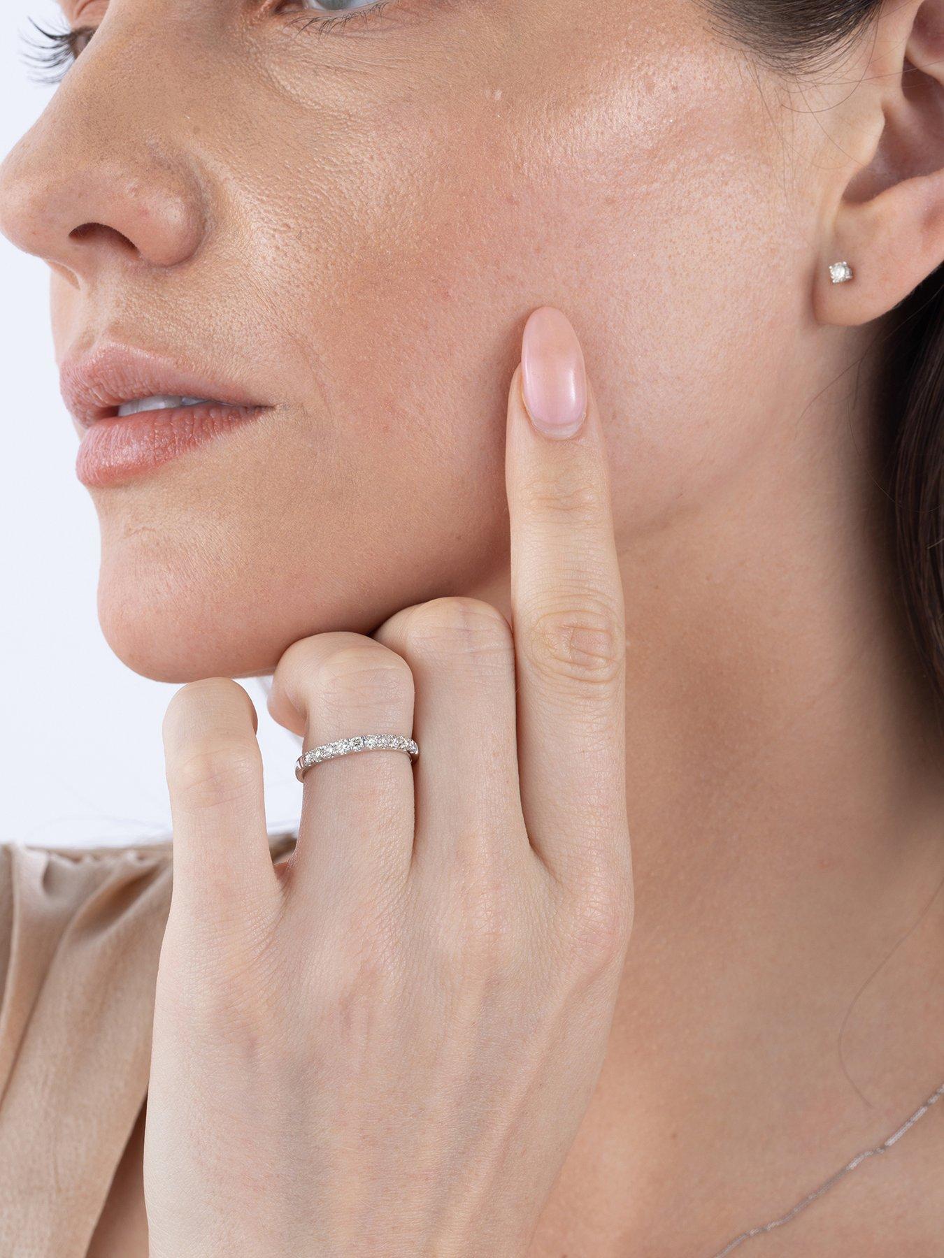 Image 4 of 5 of Love DIAMOND 9ct white gold 33 point micro setting eternity ring