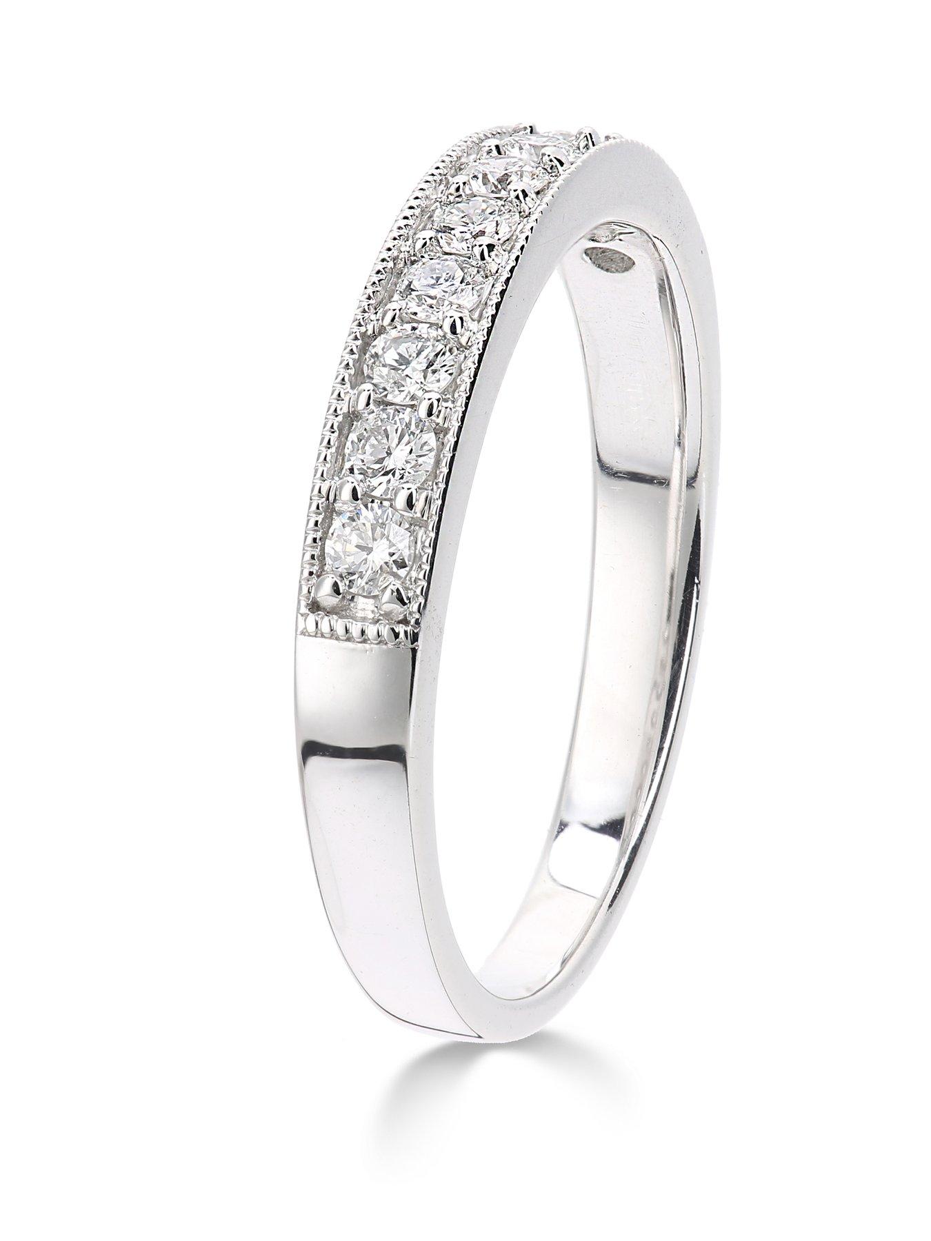 Image 4 of 5 of Love DIAMOND 9ct White Gold 33 Point Millgrain&nbsp;Set Eternity Ring