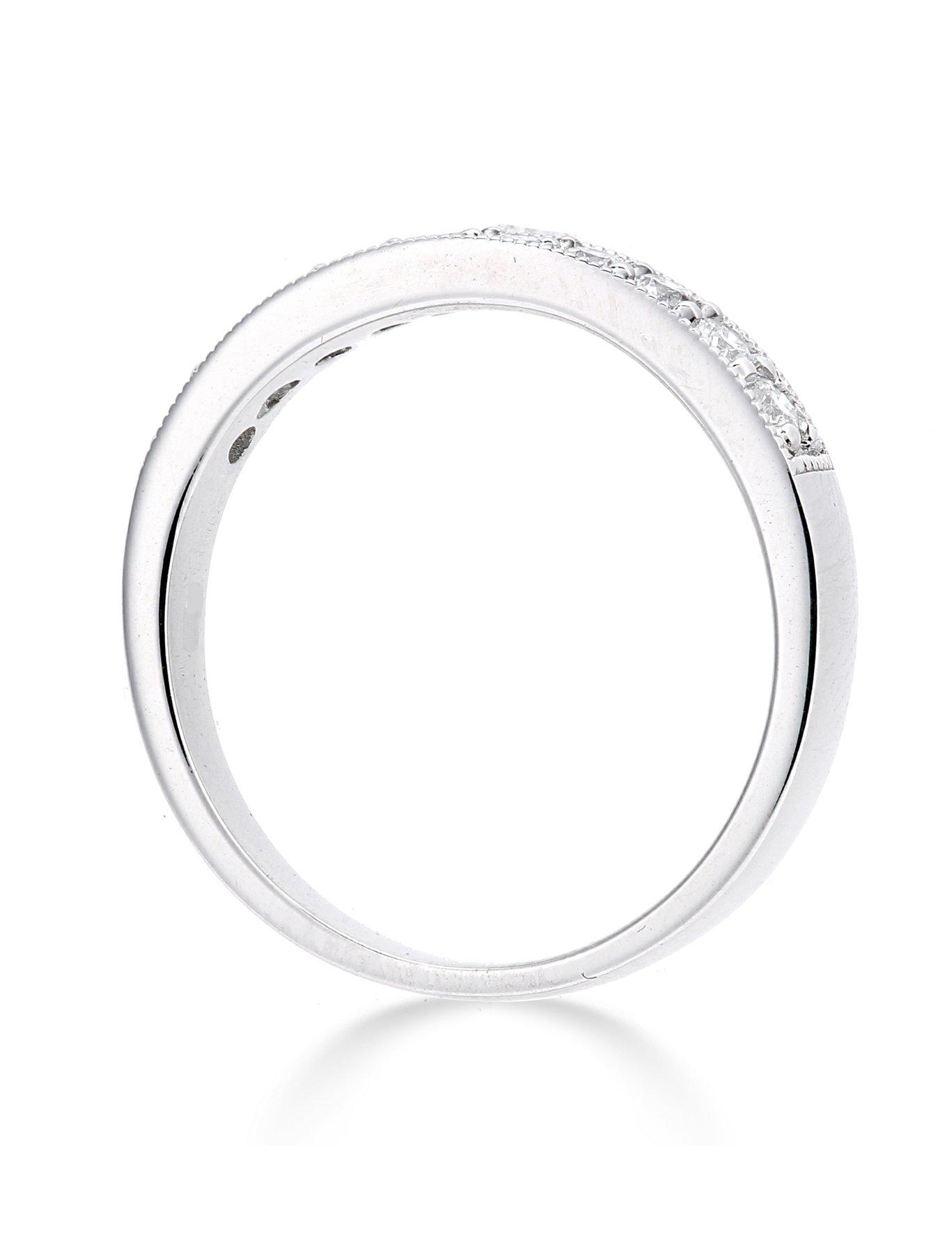 Image 5 of 5 of Love DIAMOND 9ct White Gold 33 Point Millgrain&nbsp;Set Eternity Ring