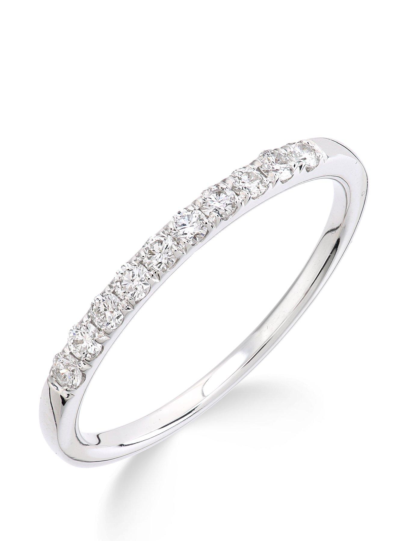 Love DIAMOND 9ct White Gold 25 Point Micro Setting Eternity Ring