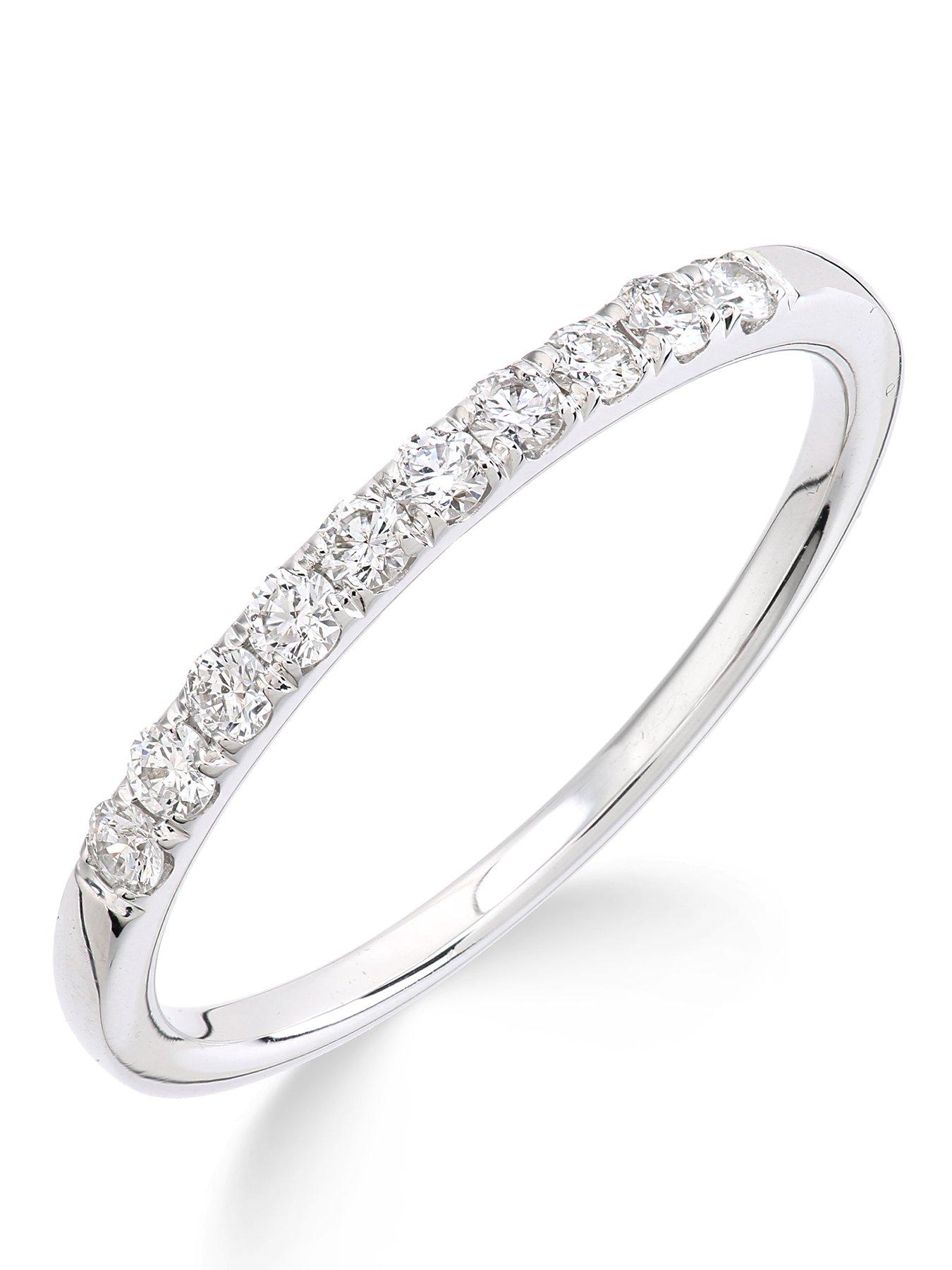 Love DIAMOND 9ct White Gold 25 Point Micro Setting Eternity Ring