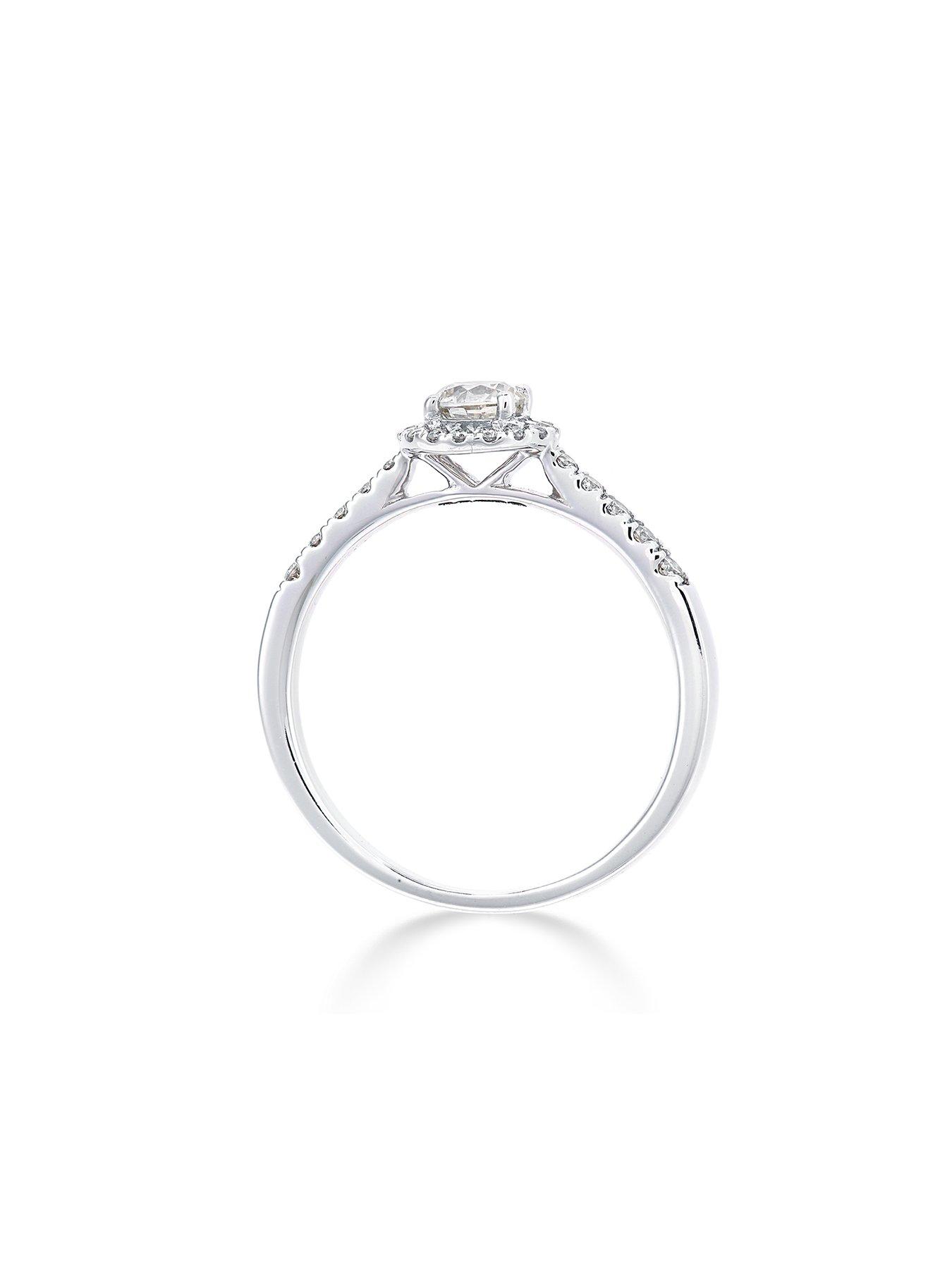 Image 3 of 3 of Love DIAMOND 9ct&nbsp;Gold 50 Points Total Diamond Halo Ring