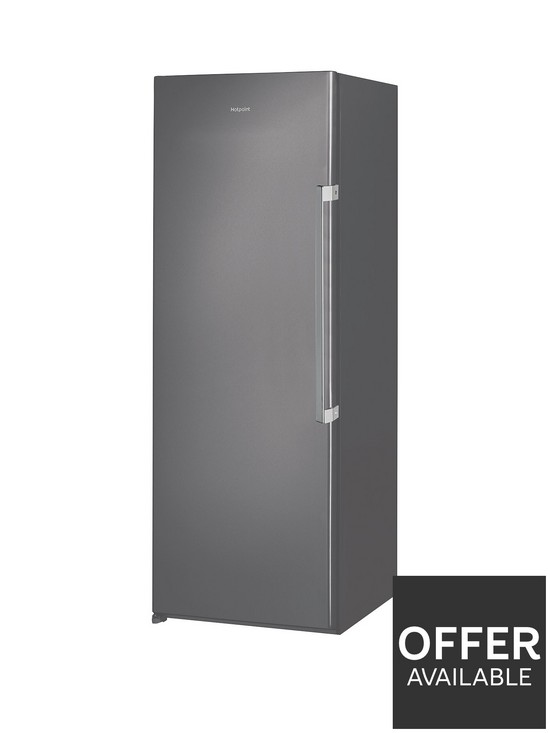 front image of hotpoint-day1-uh6f1cg1-60cm-tall-freezer-graphite