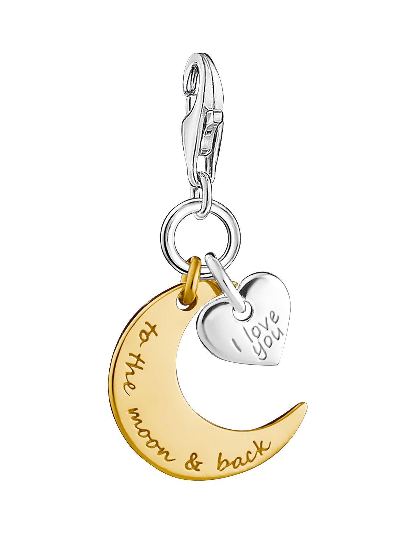 undefined Sterling Silver Charm Club Love You to the Moon and Back Charm