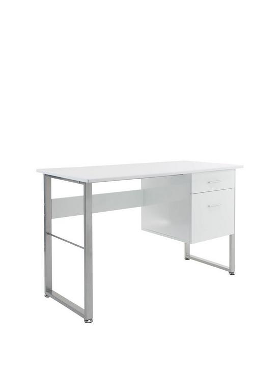 front image of alphason-cabrini-white-storage-desk