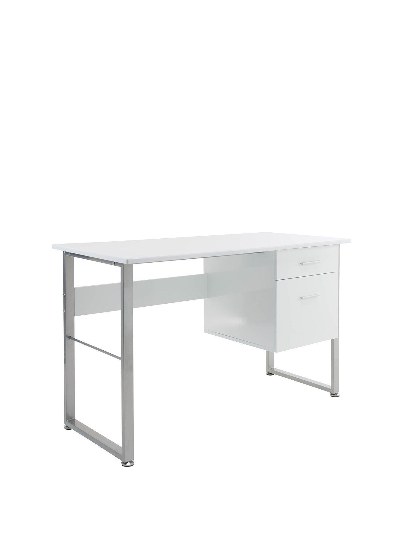 front image of alphason-cabrini-white-storage-desk