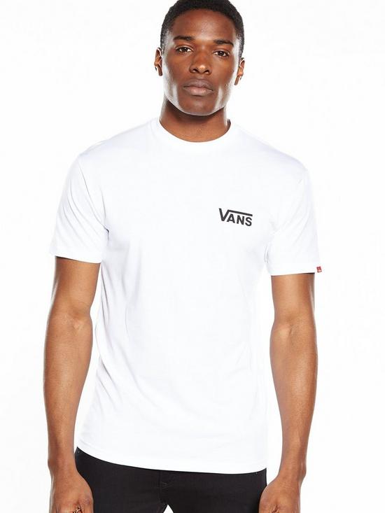front image of vans-small-logo-t-shirt-white