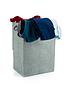  image of minky-laundry-hamperbasket-grey-check-in-canvas