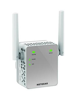 Netgear   Ex3700-100Uks Ac750 Wifi Range Extender, 802.11N/Ac, 1-Port, Wall-Plug, External Antennas