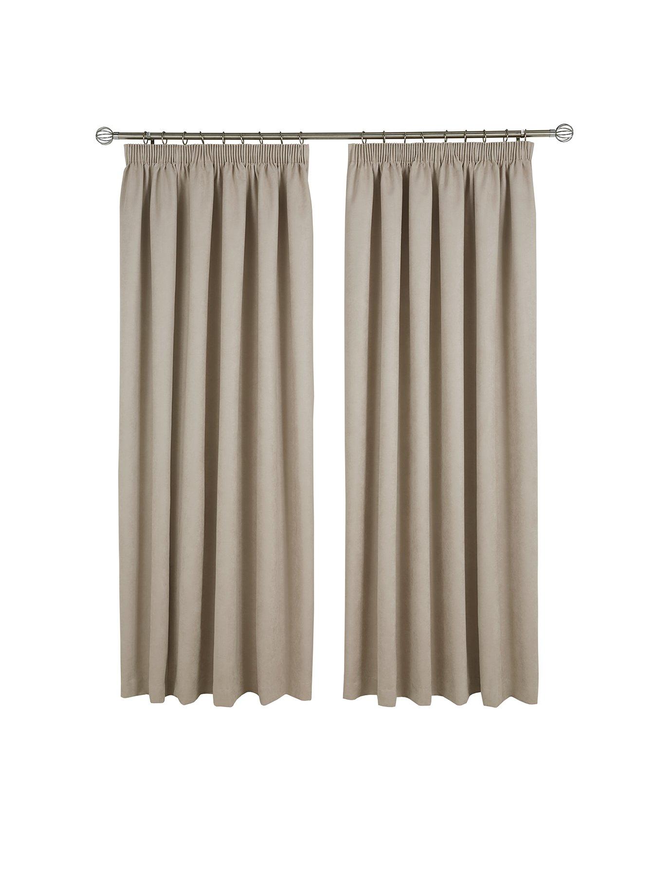 Made To Measure Faux Suede Pleated Curtains Natural
