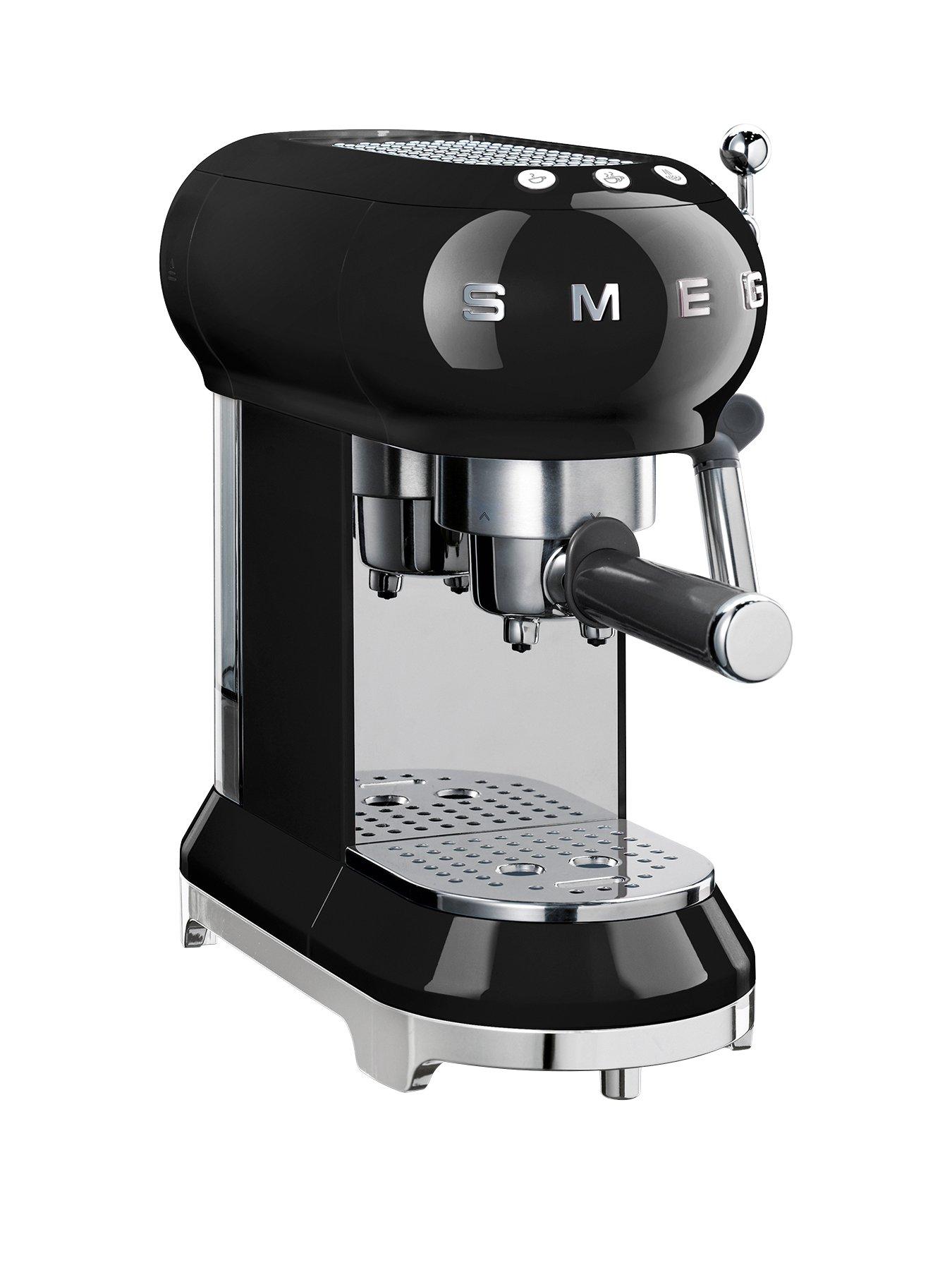 Image 1 of 4 of Smeg ECF02 50&rsquo;s Retro Style Espresso Coffee Machine with 15 Bar Pump and Stainless Steel Filter Holder, 1350W, 1L