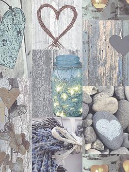 ARTHOUSE Arthouse Rustic Heart Natural Wallpaper Picture