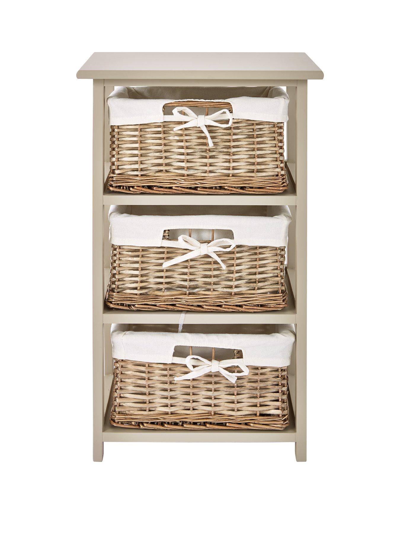 Split Willow 3 Drawer Wooden Frame Storage Unit Littlewoods Com