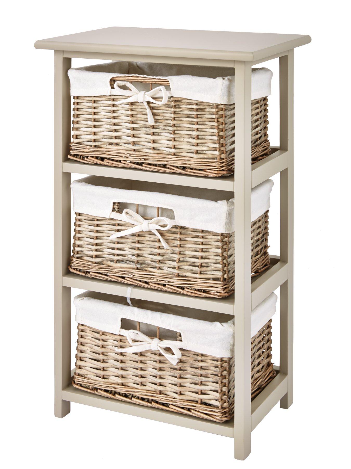 Split Willow 3 Drawer Wooden Frame Storage Unit Littlewoods Com
