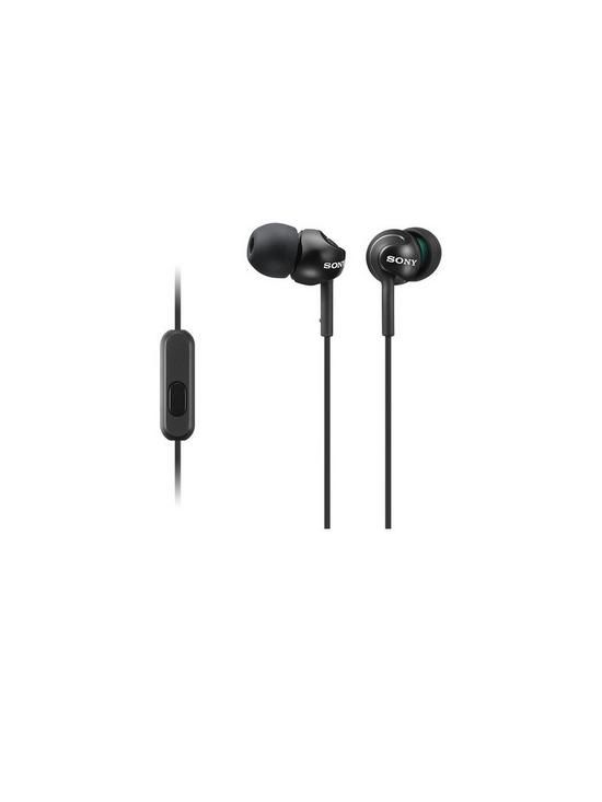 front image of sony-mdr-ex110ap-deep-bass-earphones-with-smartphone-control-and-mic-metallic-black