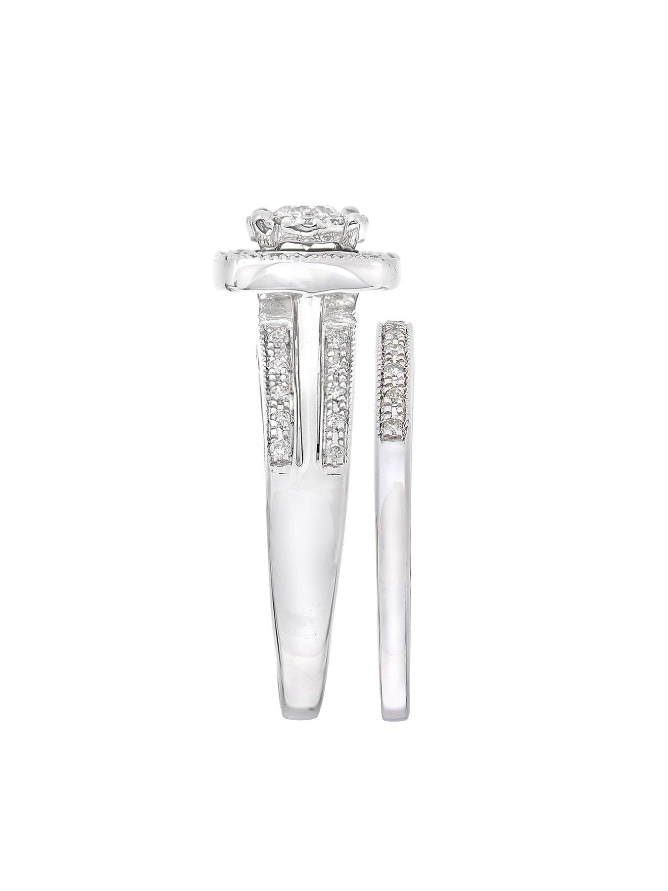 Square diamond clearance bridal sets