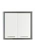  image of lloyd-pascal-luna-hi-gloss-2-door-mirrored-bathroom-cabinet-grey