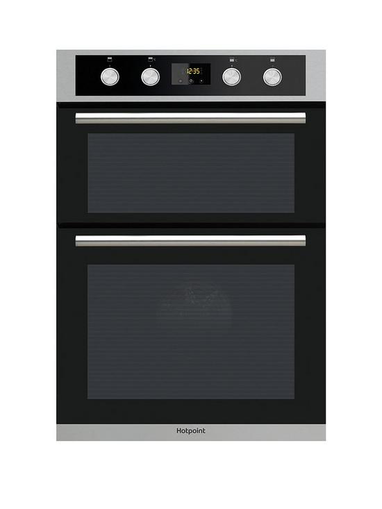 front image of hotpoint-class-2-dd2844cix-60cmnbspbuilt-in-double-electric-oven-stainless-steelblack