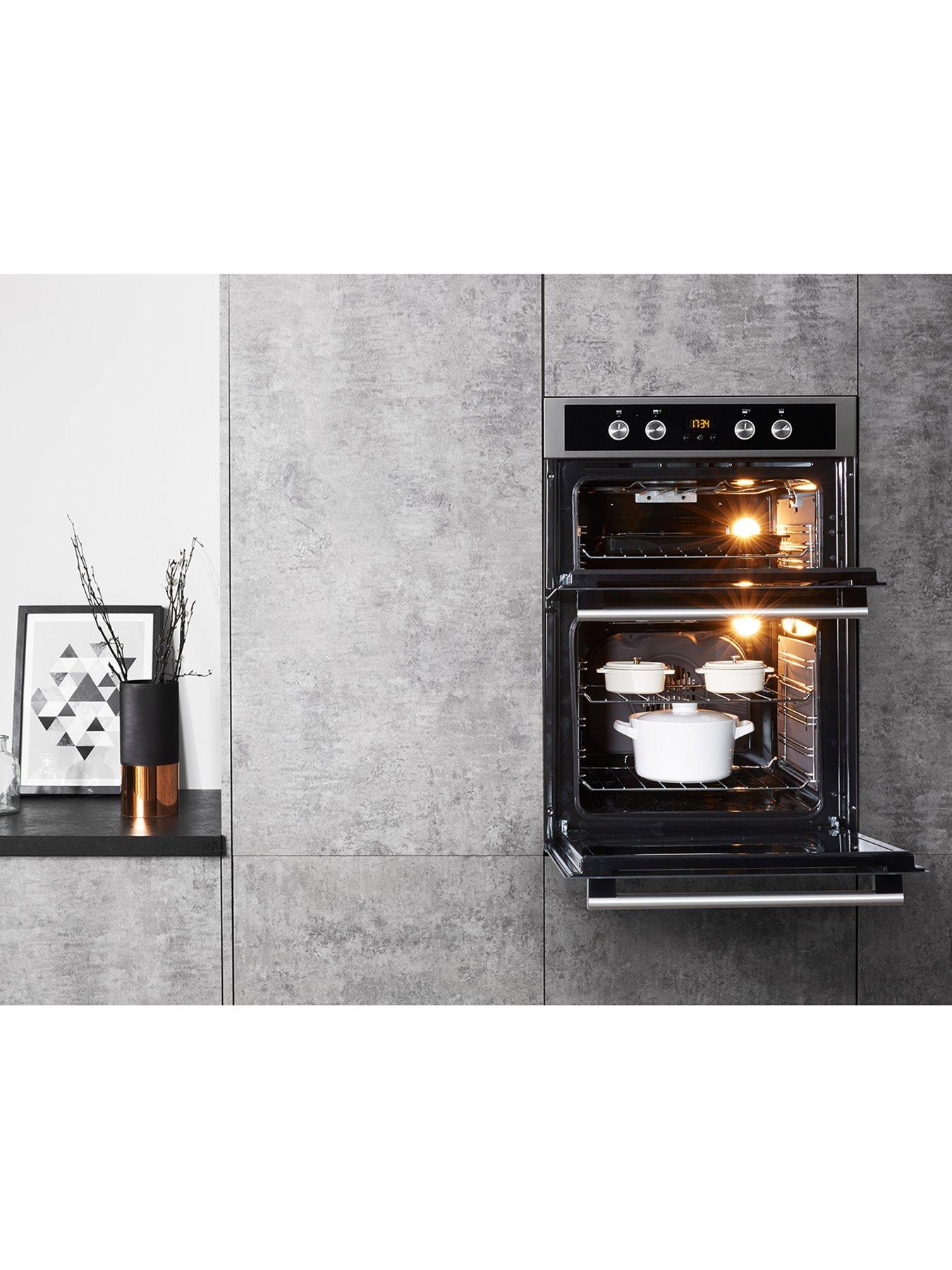  image of hotpoint-class-2-dd2844cix-60cmnbspbuilt-in-double-electric-oven-stainless-steelblack