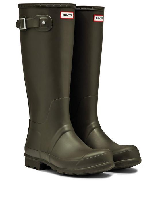 front image of hunter-mens-original-tall-boot-dark-olive