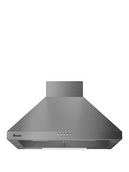 Swan   Sxb7080Ss 60Cm Pyramid Chimney Hood With Carbon Filters Included - Stainless Steel