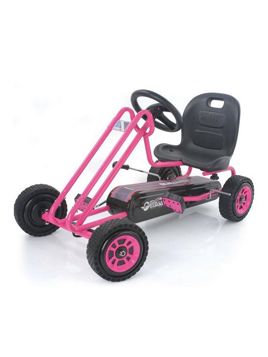 front image of hauck-lightening-go-kart-pink