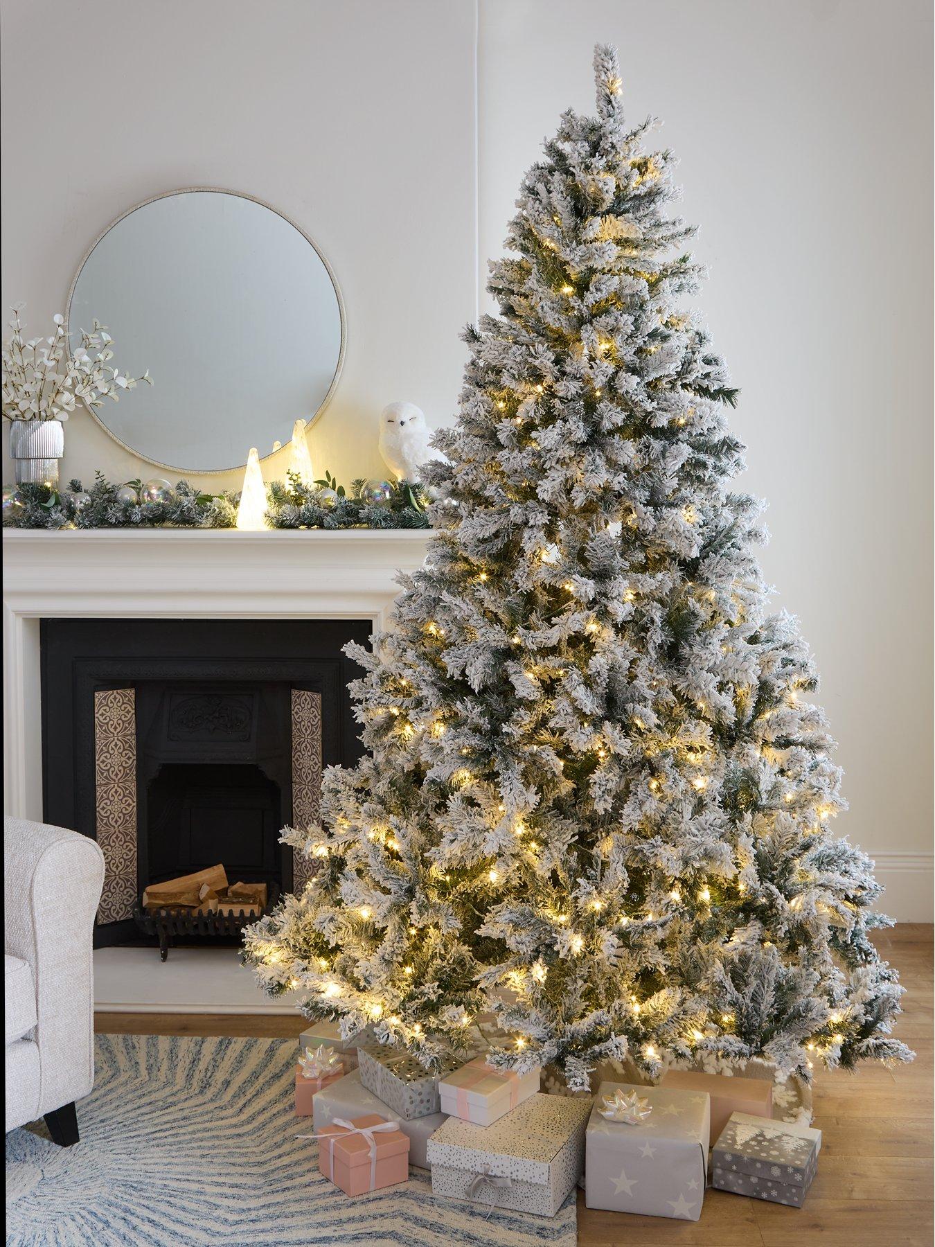 Very Home 6ft Flocked Pre-lit Downswept Pine Christmas Tree