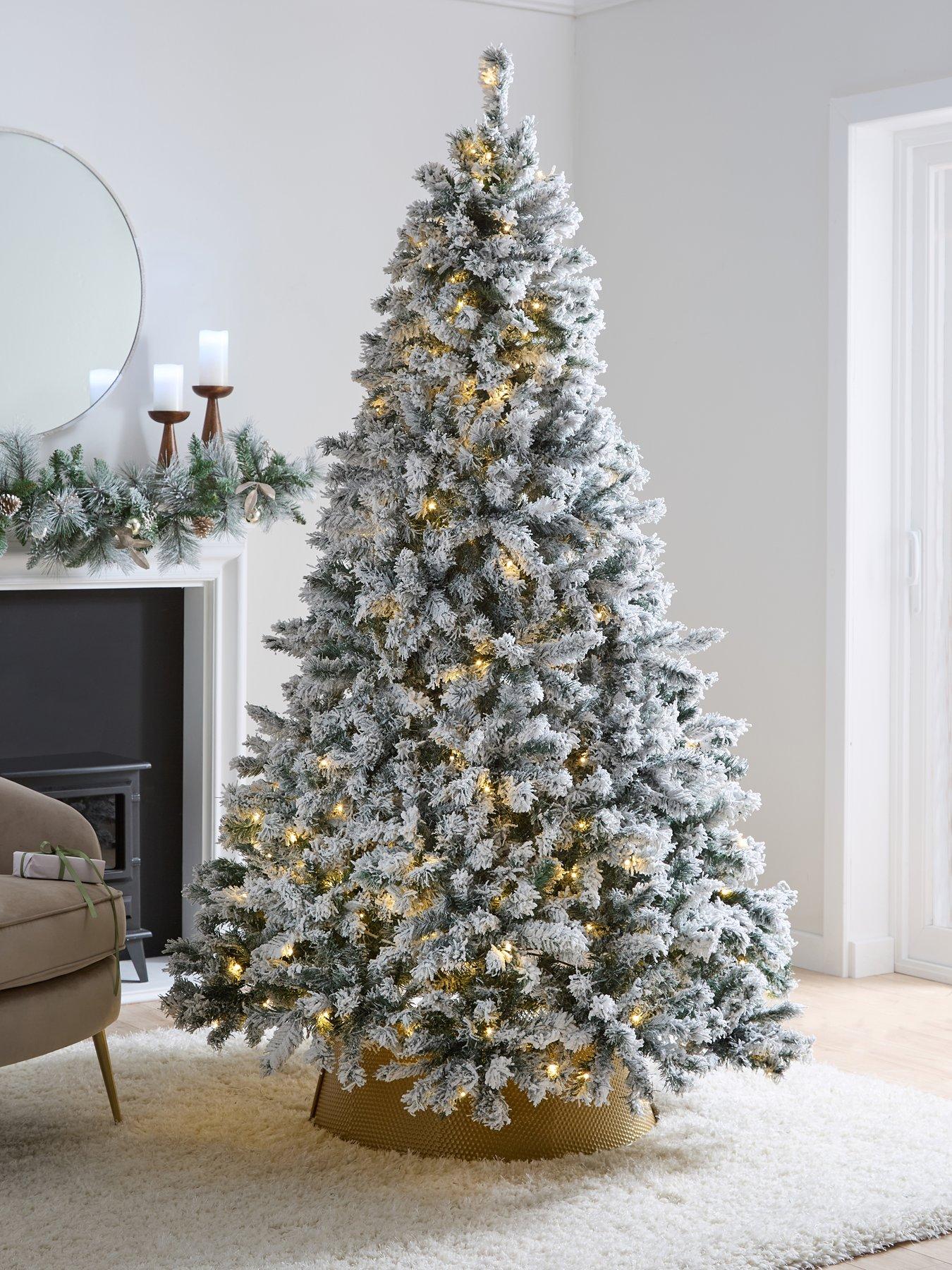 very-home-7ft-flocked-pre-lit-downswept-pine-christmas-tree