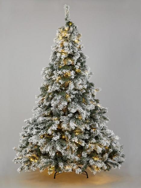 7ft-flocked-pre-lit-downswept-pine-christmas-tree