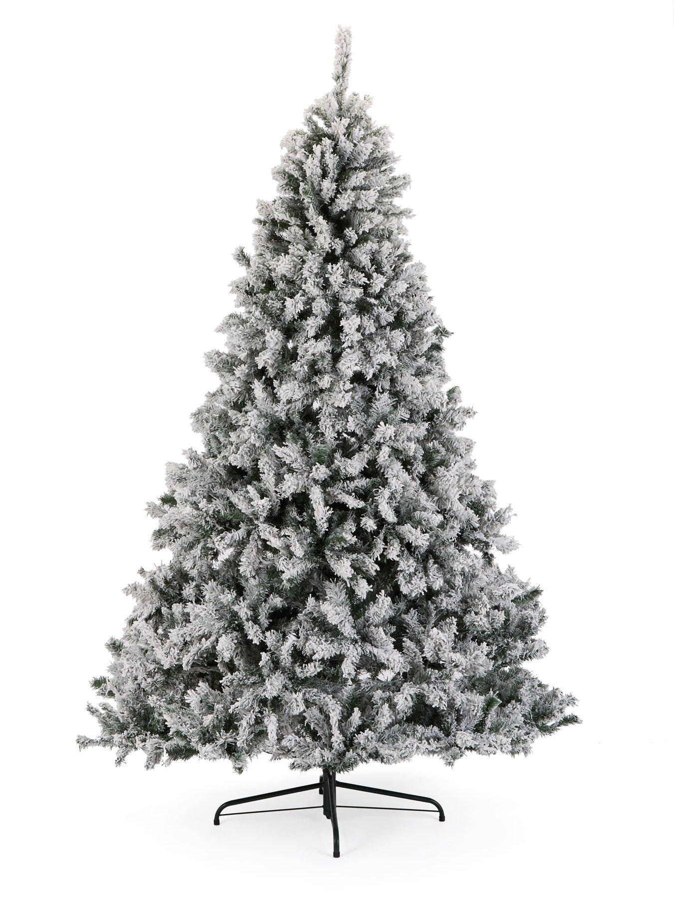 Image 3 of 4 of The Very Collection 7ft Flocked Pre-lit Downswept Pine Christmas Tree