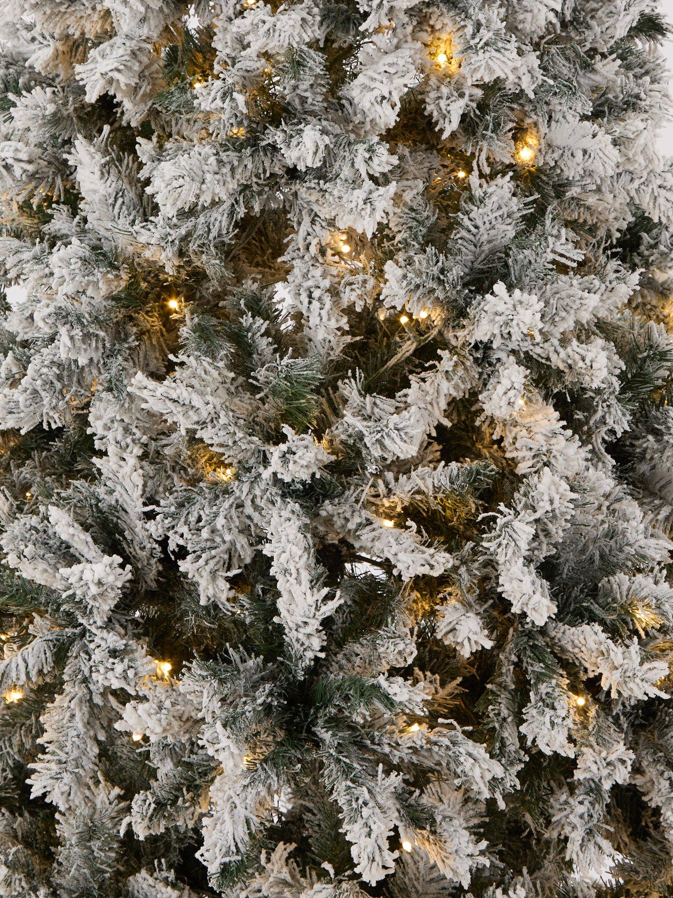 Image 4 of 4 of The Very Collection 7ft Flocked Pre-lit Downswept Pine Christmas Tree