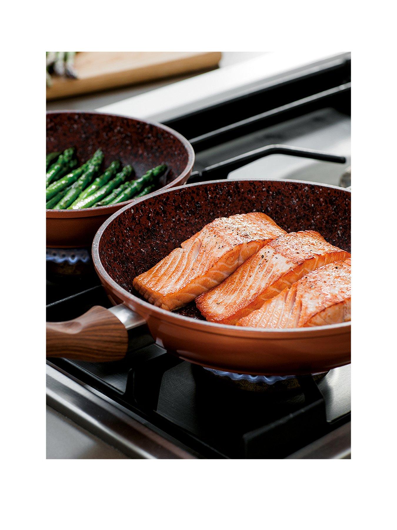 undefined Set Of 3 Copper Stone Non-Stick Pans with FREE Recipe Book