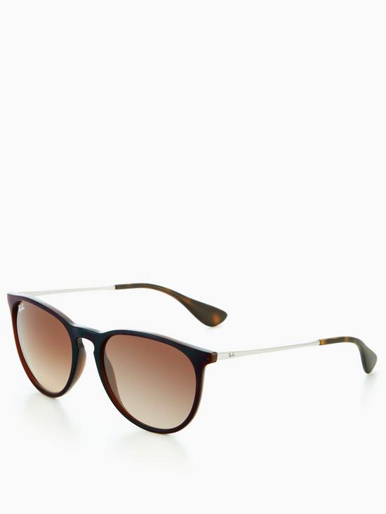 front image of ray-ban-erika-phantos-sunglasses-rubber-havana
