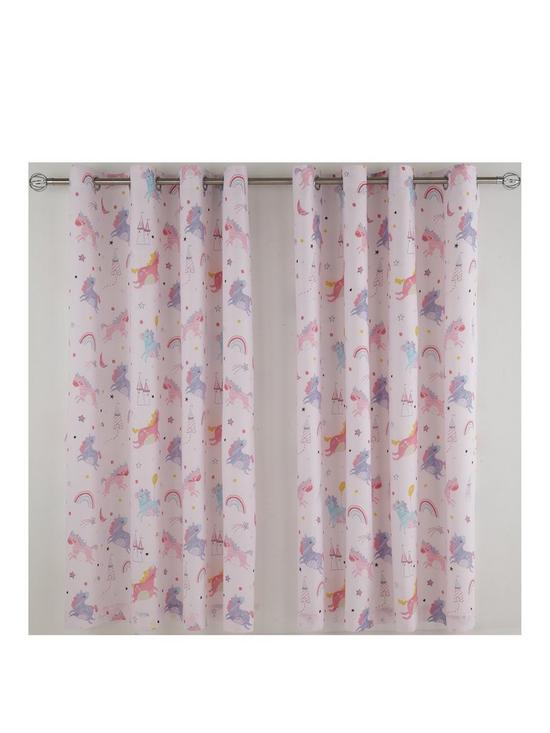 front image of catherine-lansfield-magical-unicorns-eyelet-linednbspcurtains-exclusive-to-us