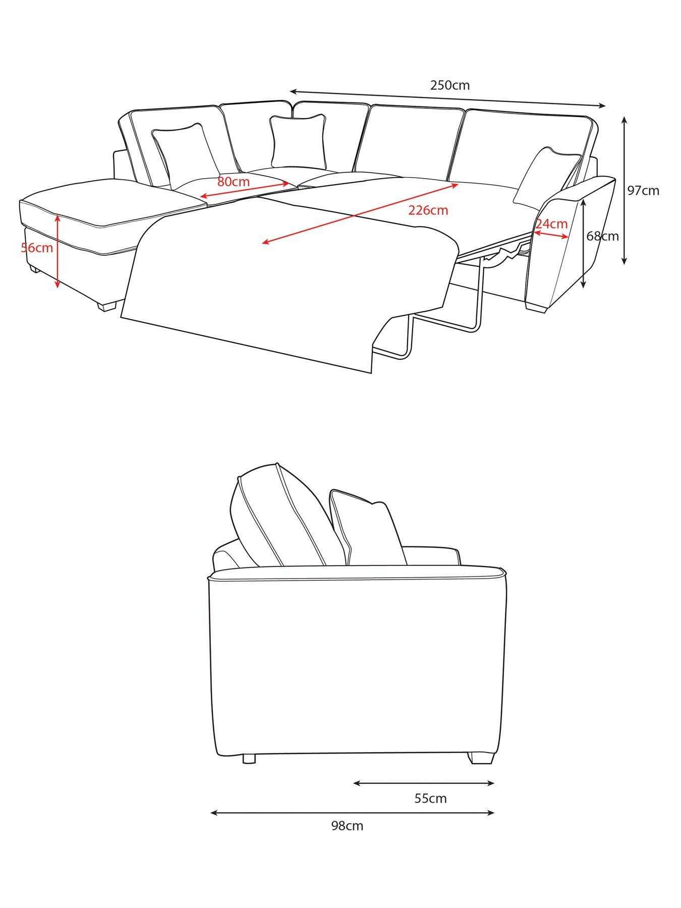 Image 6 of 6 of Very Home Bloom Fabric Left&nbsp;Hand Corner Group Sofa Bed&nbsp;- Made to Order in the UK