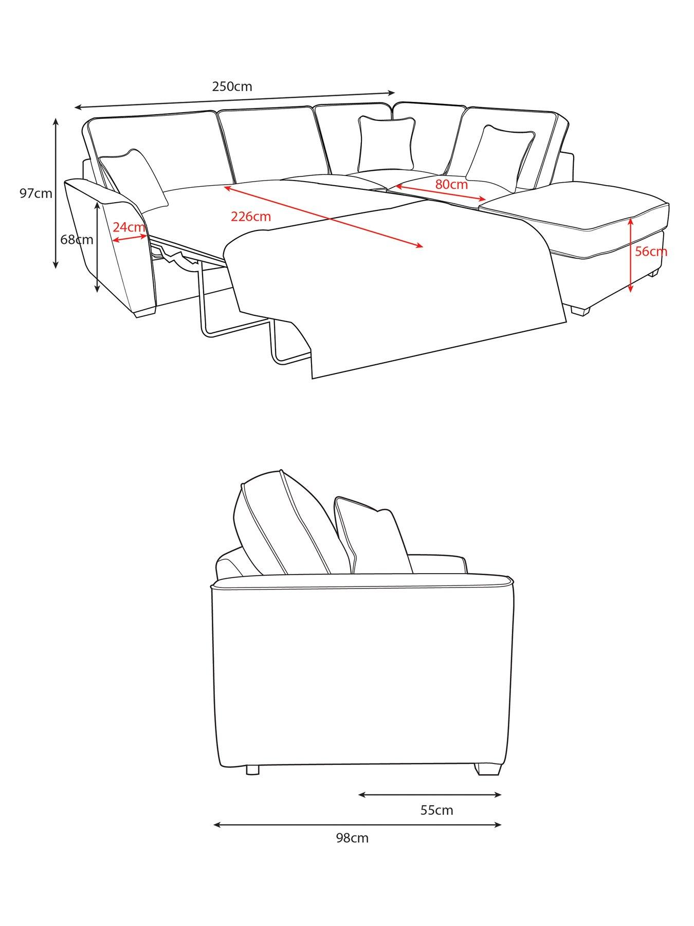 Image 4 of 4 of Very Home Bloom Fabric Right-Hand Corner Group Sofa Bed&nbsp;- Made to Order in the UK