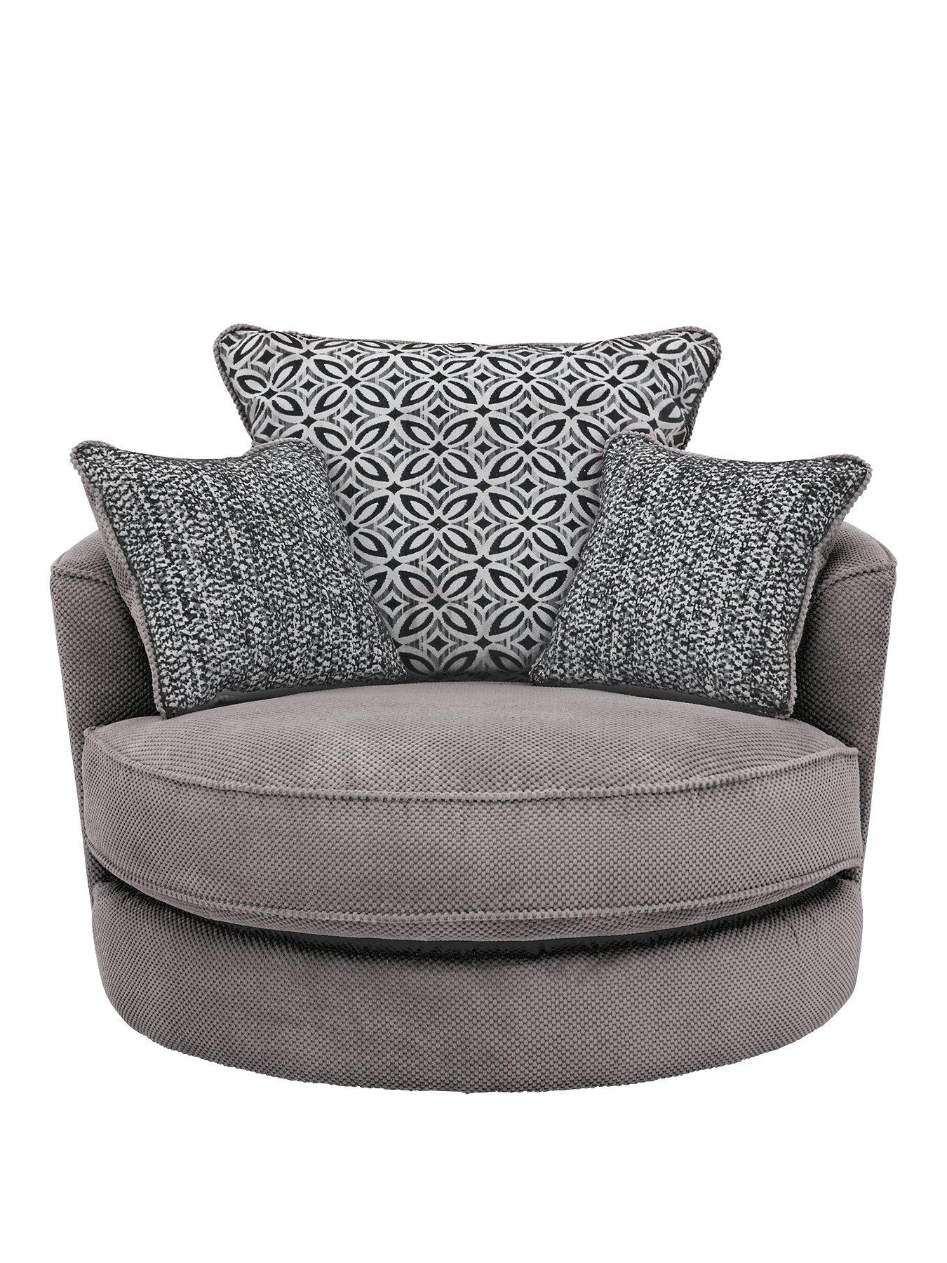 Fabric Grey Swivel Armchairs Chairs Home Garden Www Littlewoods Com