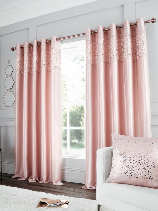 front image of catherine-lansfield-glitzy-sequin-lined-eyelet-curtains