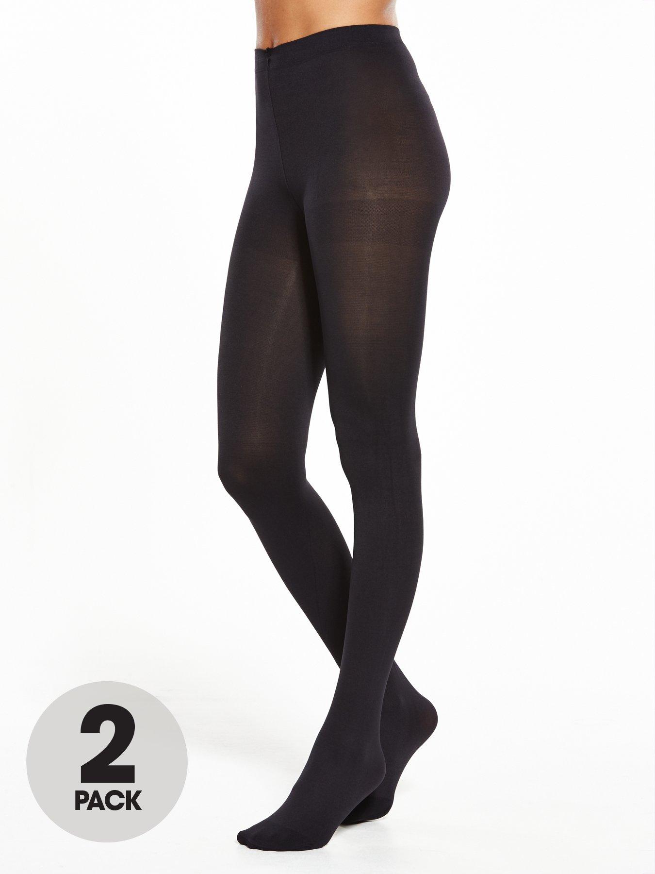 Black 90 Denier Microfibre Premium Tights, plus size 16 to 32