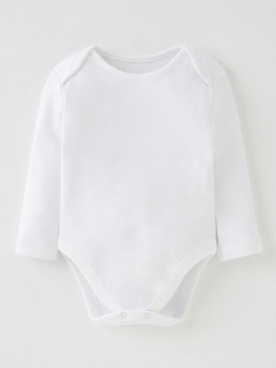 back image of everyday-baby-unisex-5-pack-long-sleeve-bodysuits-white