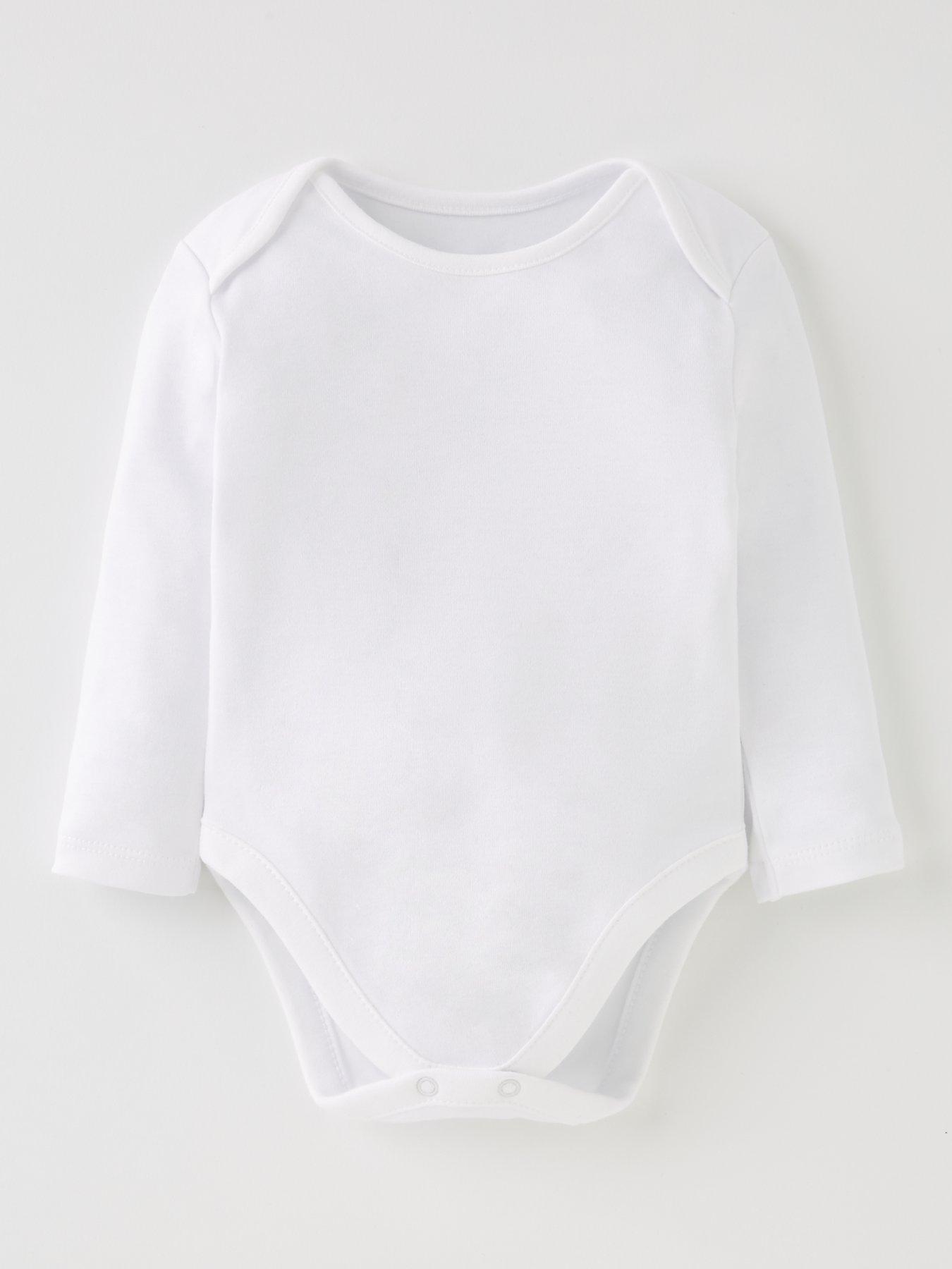 Image 2 of 4 of Everyday Baby Unisex 5 Pack Long Sleeve Bodysuits - White