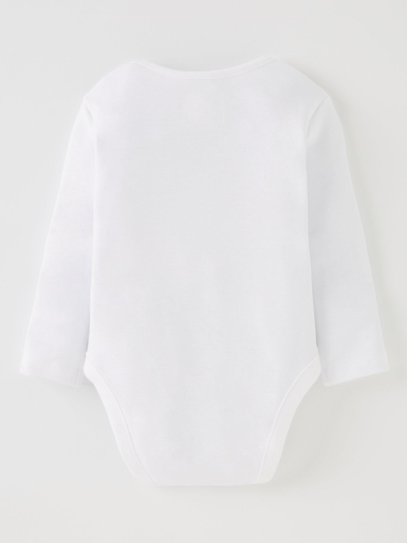 Image 3 of 4 of Everyday Baby Unisex 5 Pack Long Sleeve Bodysuits - White