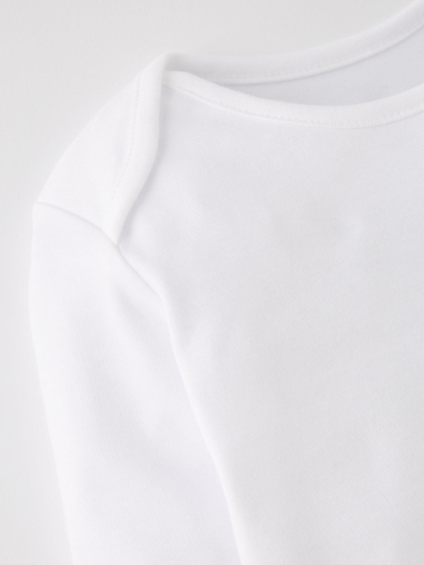 Image 4 of 4 of Everyday Baby Unisex 5 Pack Long Sleeve Bodysuits - White