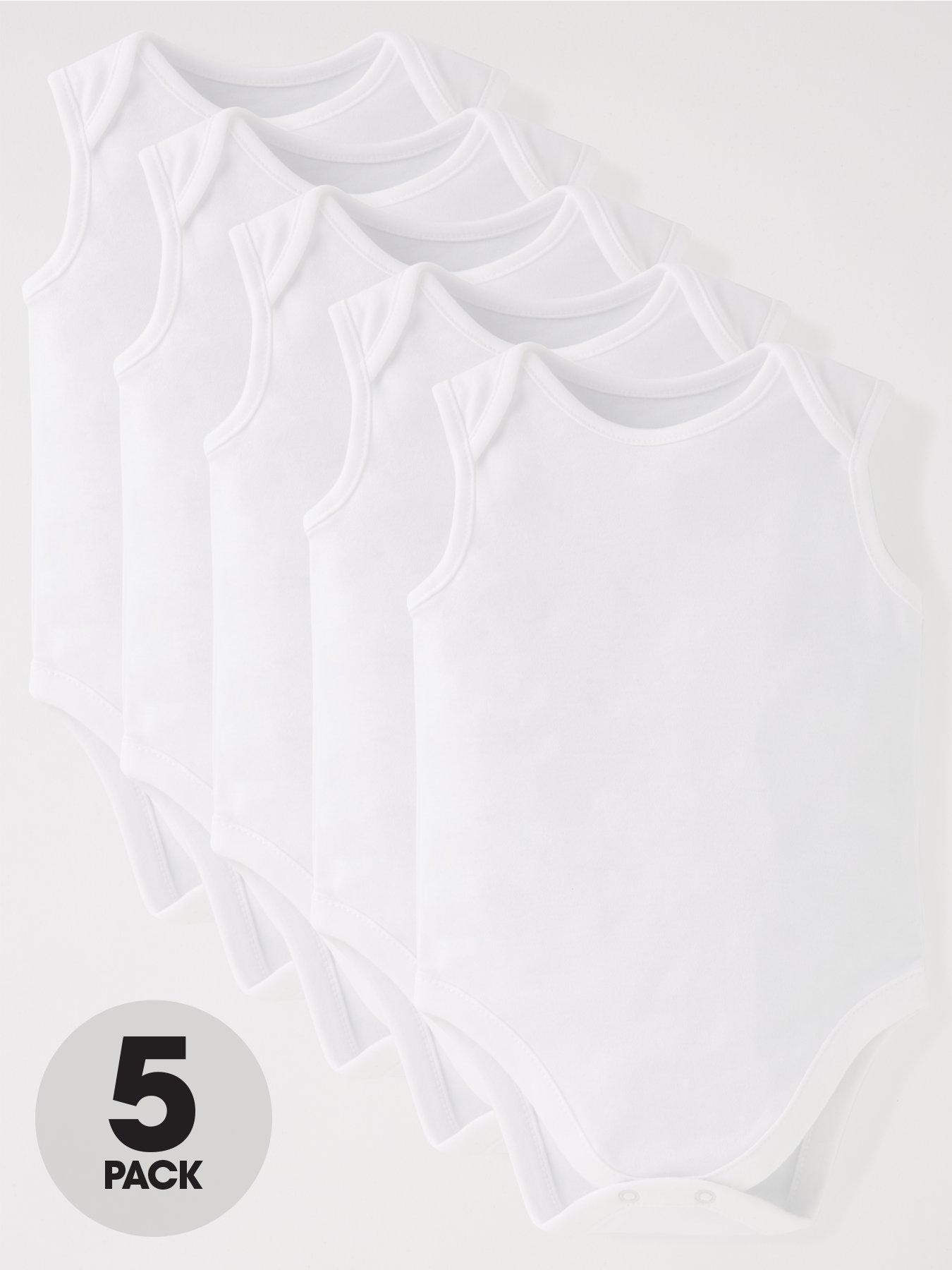 Image 1 of 4 of The Very Collection Unisex Baby 5 Pack Vest Bodysuits