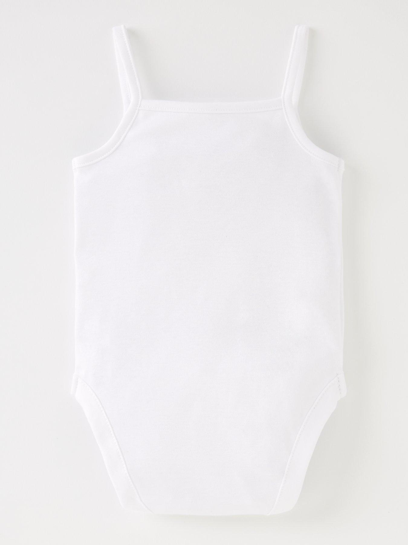 Image 3 of 4 of Everyday Baby Unisex 5 Pack Strappy Vests - White