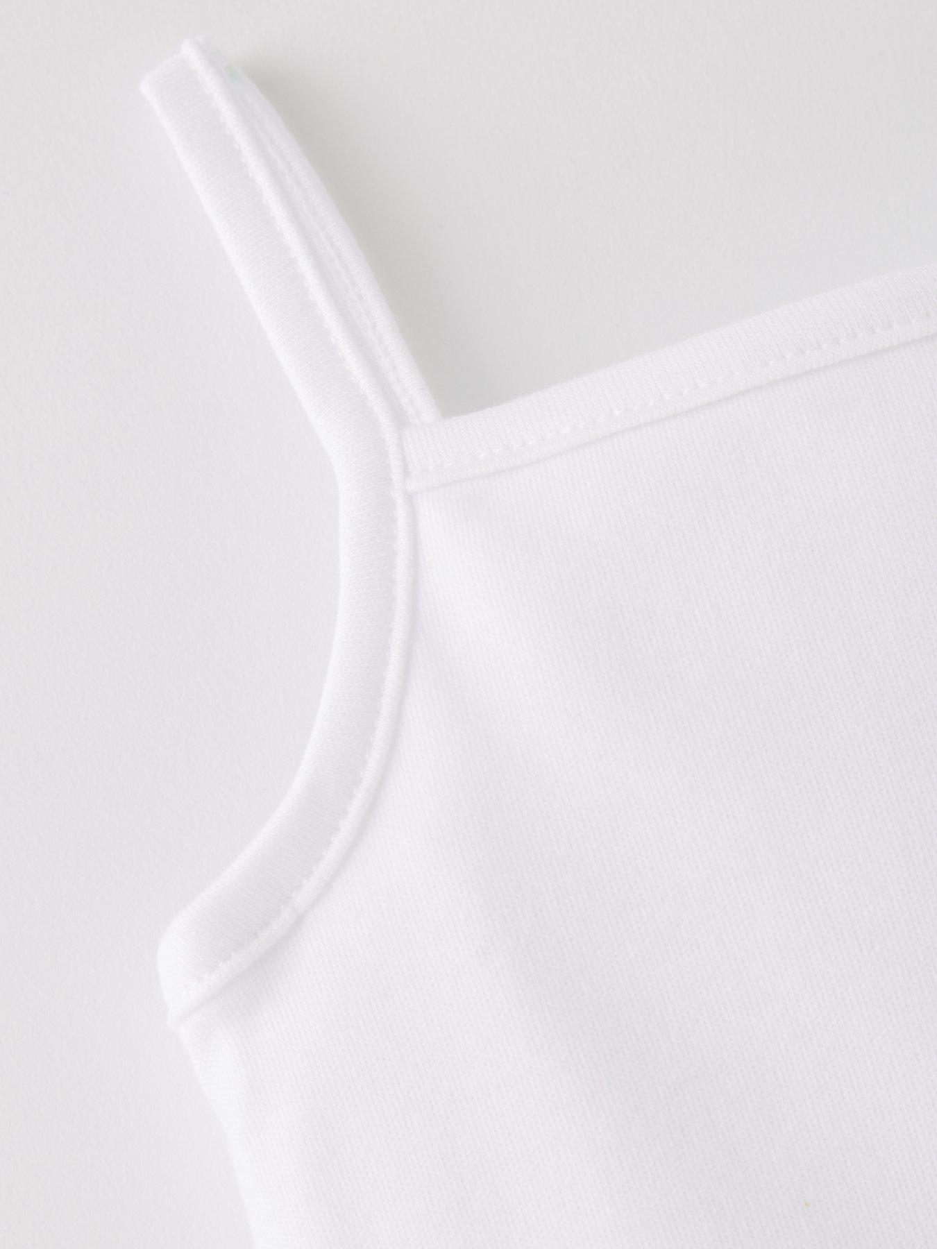 Image 4 of 4 of Everyday Baby Unisex 5 Pack Strappy Vests - White