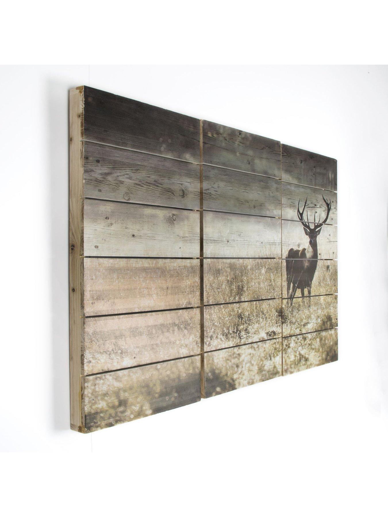 Image 2 of 3 of Art For The Home Highland Stag Print on&nbsp;Fir Wood